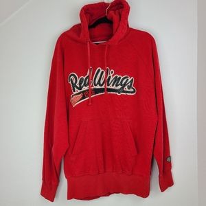 Old Time Hockey Red Wings 1926 Throwback Hoodie Distressed Men's Size Large